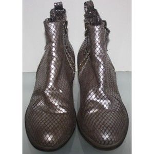 Very G Women's Cassidy Metallic Block-Heel Ankle Booties Bronze Size 9M GUC